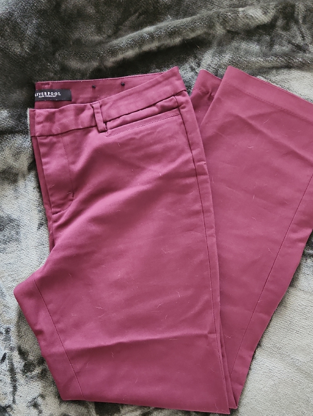 Liverpool Burgundy Slim Straight Dress Pants